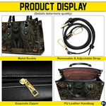 Personalized Animal Leather Handbag – Custom Name Flowers with 2D Print with 3D Effect – Gift for Gramma, Mom, Daughter