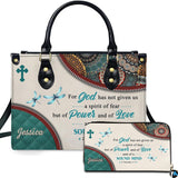 Scripture Verse Dragonfly Mandala Handbag and Wallet Set