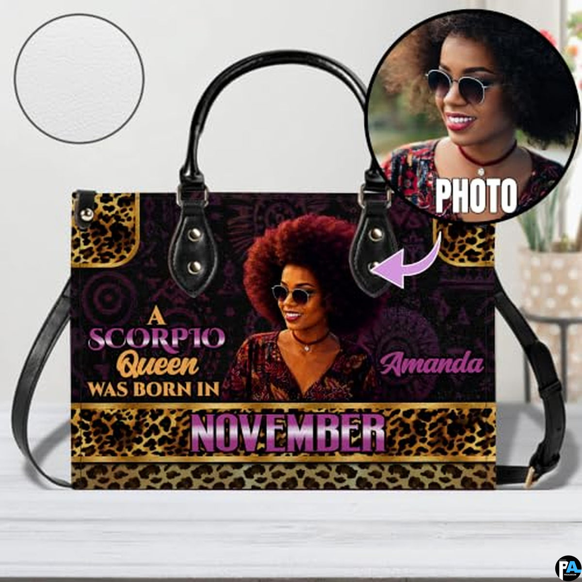 Personalized African American Leather Bag, African Purse, Gifts for Black Girl Women, Black History Handbags