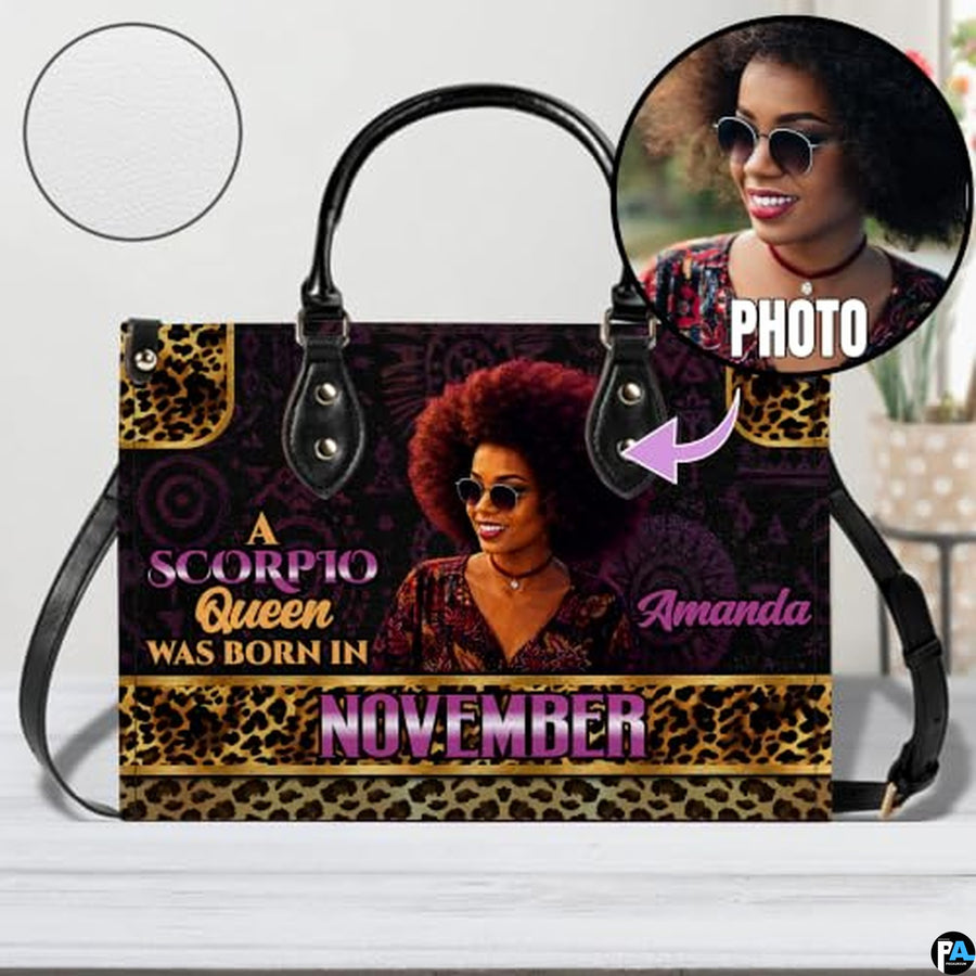 Personalized African American Leather Bag, African Purse, Gifts for Black Girl Women, Black History Handbags