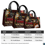Scale chart indicating layout proportions for three options of strength quote floral print.