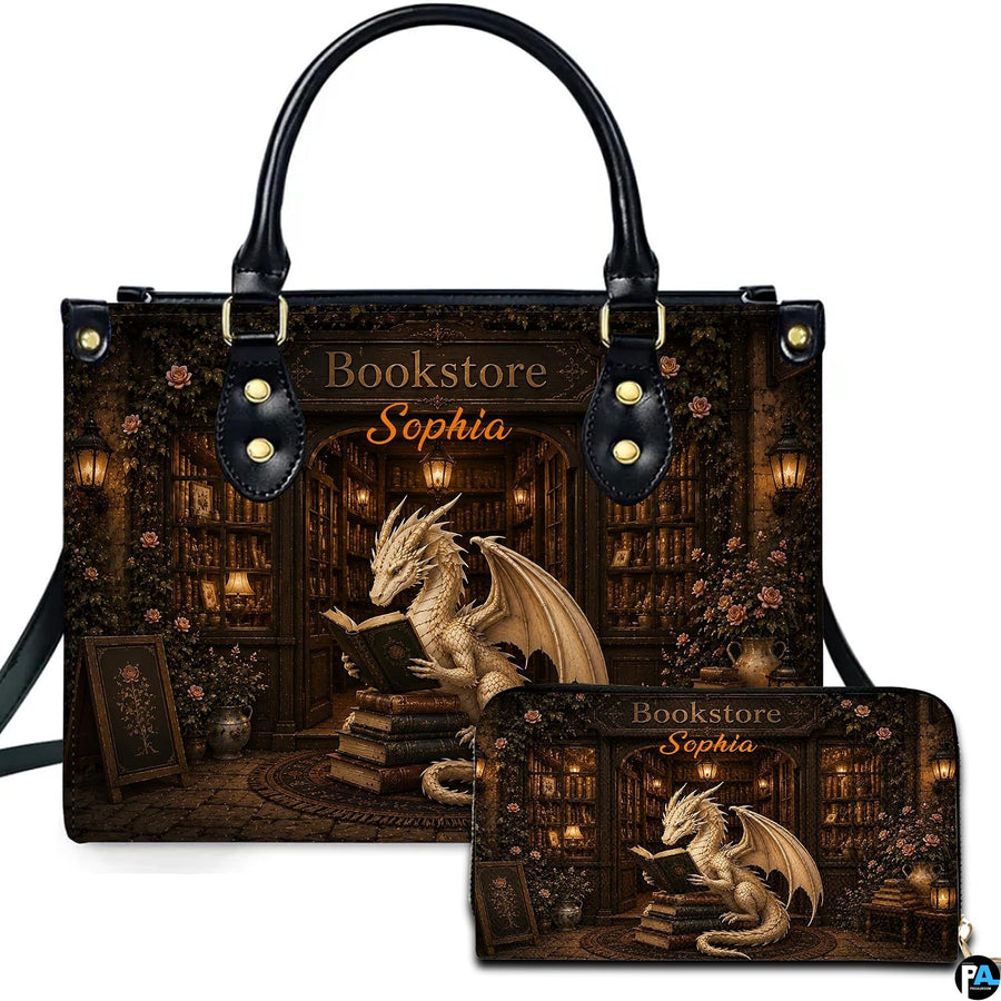 Bookstore Leather Bag, Book Purse for Book Lovers, Shoulder Bag