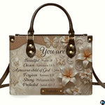 Personalized Christian Leather Handbag – Custom Purse Faith Gift for Mom, Grandma, Women Birthday or Christmas