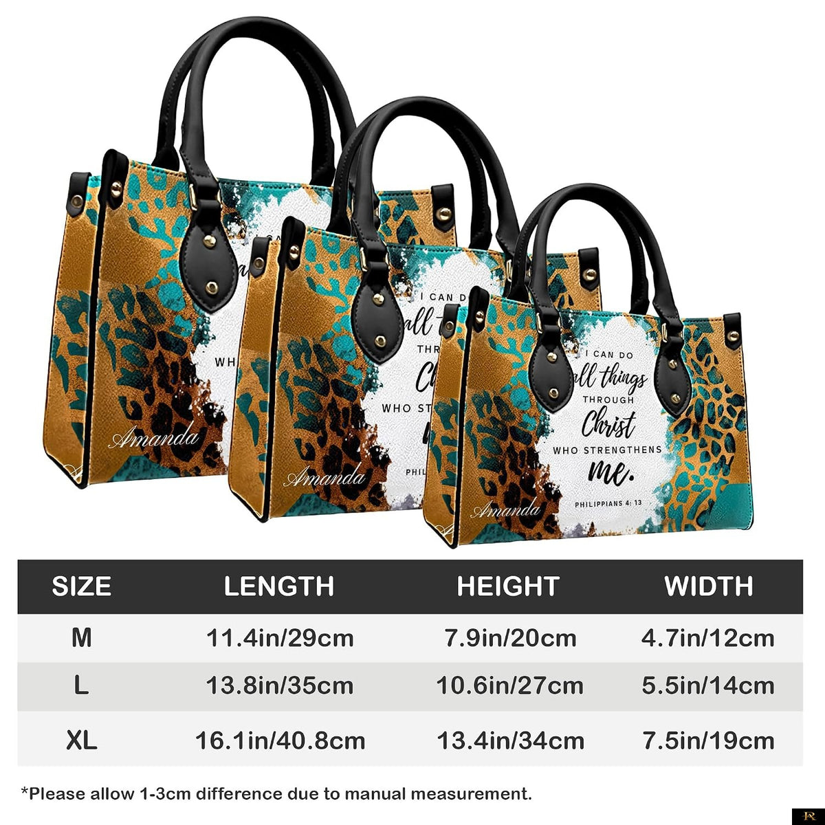 PREAUREUM "{split_values}" Personalized {collection_title} Leather Handbag