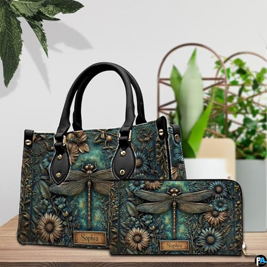 Personalized Halloween Leather Handbag – Custom Witch 3D Printing Effect Purses For Women – Spooky Gothic Shoulder Bag