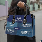 Personalized Christian Leather Handbag, Jesus Christian Tote Bag, Bible Purse, Religious Bags Gift for Mom, Women