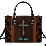 Western Turquoise Inlay Cross Handbag and Matching Wallet Set