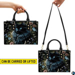 Black Cat Leather Bag – Vintage Cat Art Handbag, Stylish Animal-Themed Purse, Unique Gift for Cat Lovers
