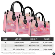 Matching zip wallet showing identical watercolor flamingo flock artwork.