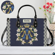Custom Catholic Virgin Mary Leather Bag, Personalized Name Handbags and Purses for Christian Women Religious Bag Gifts