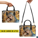 Visual guide illustrating top handle and shoulder strap carrying methods for Mary handbag