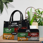 Personalized Religious Affirmations Snake Print Handbag