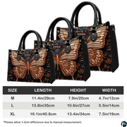 Size comparison chart detailing dimensions for medium, large, and extra-large handbags.