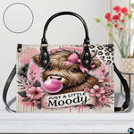 Highland Cow Leather Handbag Custom Cow Purse for Women Country Farm PU Leather Tote Gifts for Farmers Girls Mom Gift