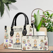 Personalized Book Lover Leather Bag, Just A Girl Who Loves Book Handbag With Name, Books Purse, Gifts For Readers, Writer