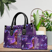 Personalized Leather Handbag for Black Women, Custom African Purse Bag Set, Birthday Meaningful Gifts for Mom, Friend