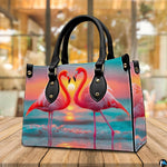 Side profile perspective of the handbag showing structured side panel and hardware.