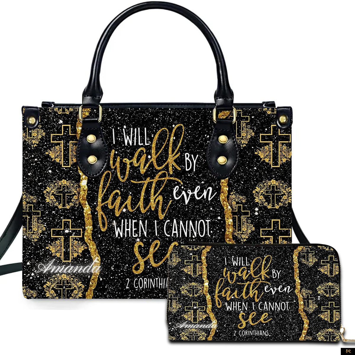 PREAUREUM "{split_values}" Personalized {collection_title} Leather Handbag