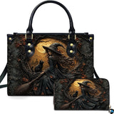 Witch and Black Cat Art Gothic Moon Graphic Design
