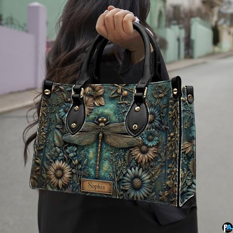 Personalized Halloween Leather Handbag – Custom Witch 3D Printing Effect Purses For Women – Spooky Gothic Shoulder Bag