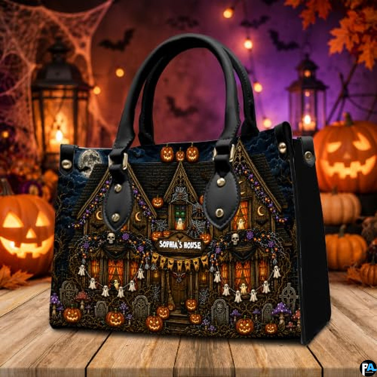 Personalized Witch Leather Bags, Halloween Purses For Women, Witch Art Bag, Spooky Halloween Purses, Holiday Gifts