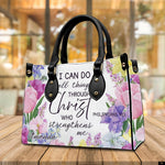 PREAUREUM "{split_values}" Personalized {collection_title} Leather Handbag