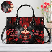 Personalized Witch Leather Bags, Halloween Purses For Women, Witch Art Bag, Spooky Halloween Purses, Holiday Gifts