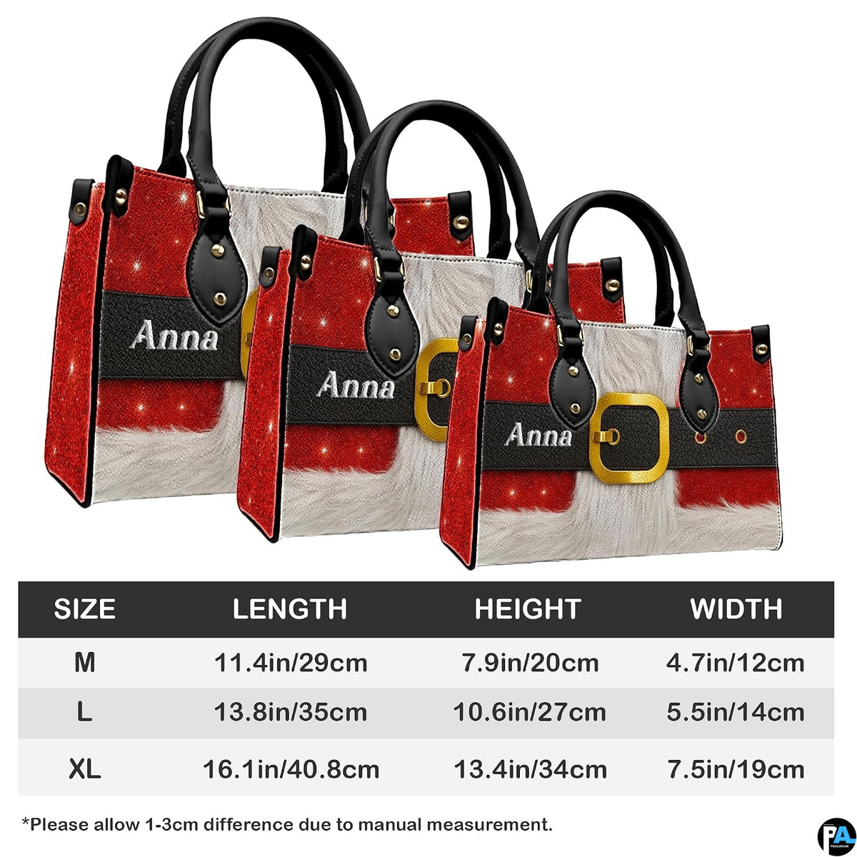 Display of three available proportions alongside measurement reference guide.
