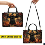 Personalized Halloween Leather Handbag – Custom Witch 3D Printing Effect Purses For Women – Spooky Gothic Shoulder Bag