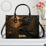 Personalized Witch Handbag with Purse, Custom Name Gothic Leather Bag Set for Women, Halloween Shoulder Bag, Witch Gift