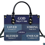 Personalized Christian Leather Handbag, Jesus Christian Tote Bag, Bible Purse, Religious Bags Gift for Mom, Women
