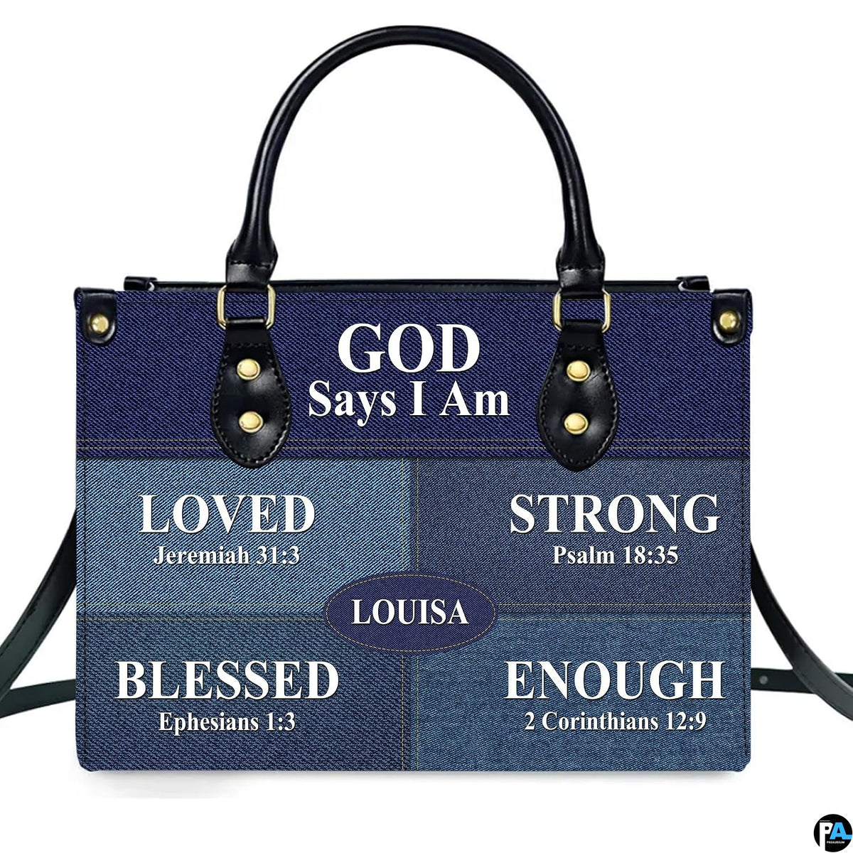 Personalized Christian Leather Handbag, Jesus Christian Tote Bag, Bible Purse, Religious Bags Gift for Mom, Women