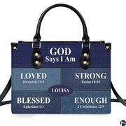 Personalized Christian Leather Handbag, Jesus Christian Tote Bag, Bible Purse, Religious Bags Gift for Mom, Women