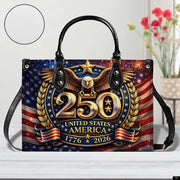 PREAUREUM "{split_values}" Personalized {collection_title} Leather Handbag