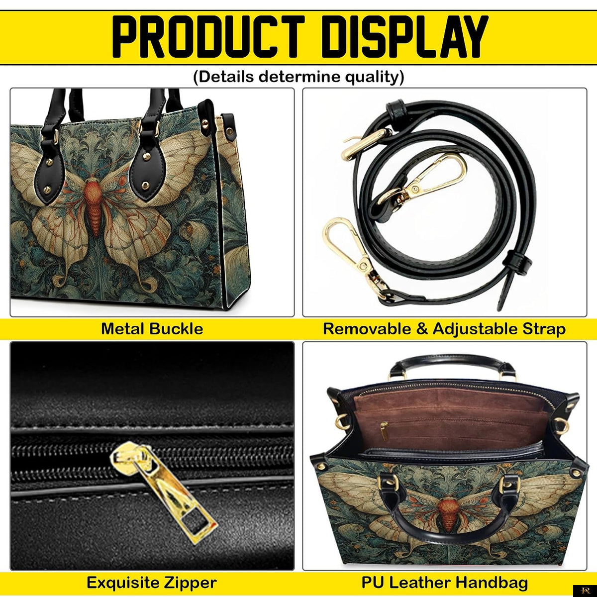 PREAUREUM "{split_values}" Personalized {collection_title} Leather Handbag
