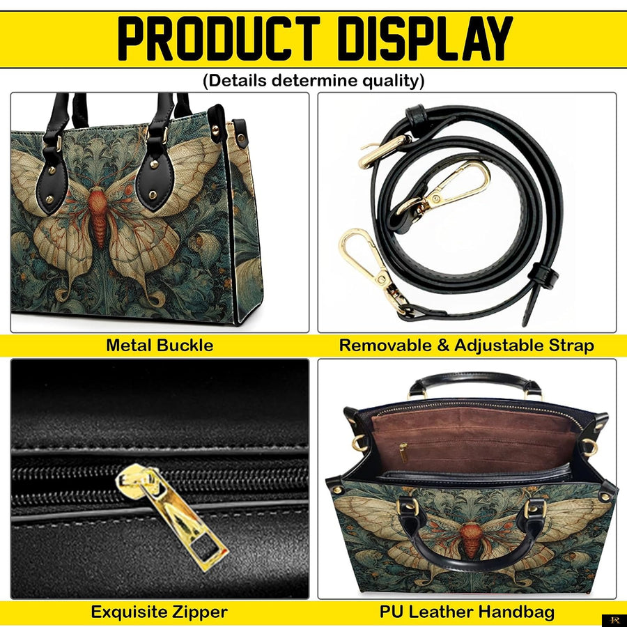 PREAUREUM "{split_values}" Personalized {collection_title} Leather Handbag