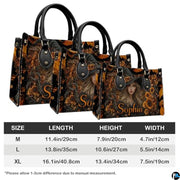 Personalized Halloween Leather Handbag – Custom Witch 3D Printing Effect Purses For Women – Spooky Gothic Shoulder Bag