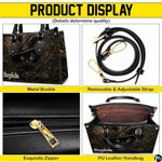 Personalized Halloween Gothic Leather Handbag Custom Raven Black Cat Purse Dark Fantasy Shoulder Bag Gift for Women