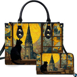 Stained Glass Cat Painting Gothic Cathedral Window Artwork