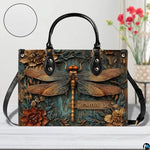 Personalized Animal Leather Handbag – Custom Name Flowers with 2D Print with 3D Effect – Gift for Gramma, Mom, Daughter