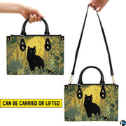 Visual presentation illustrating dual elevated holding methods for the botanical cat artwork.