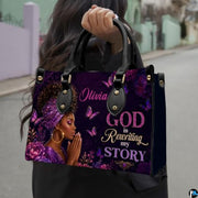 Personalized African American Leather Bag, African Purse, Gifts for Black Girl Women, Black History Handbags