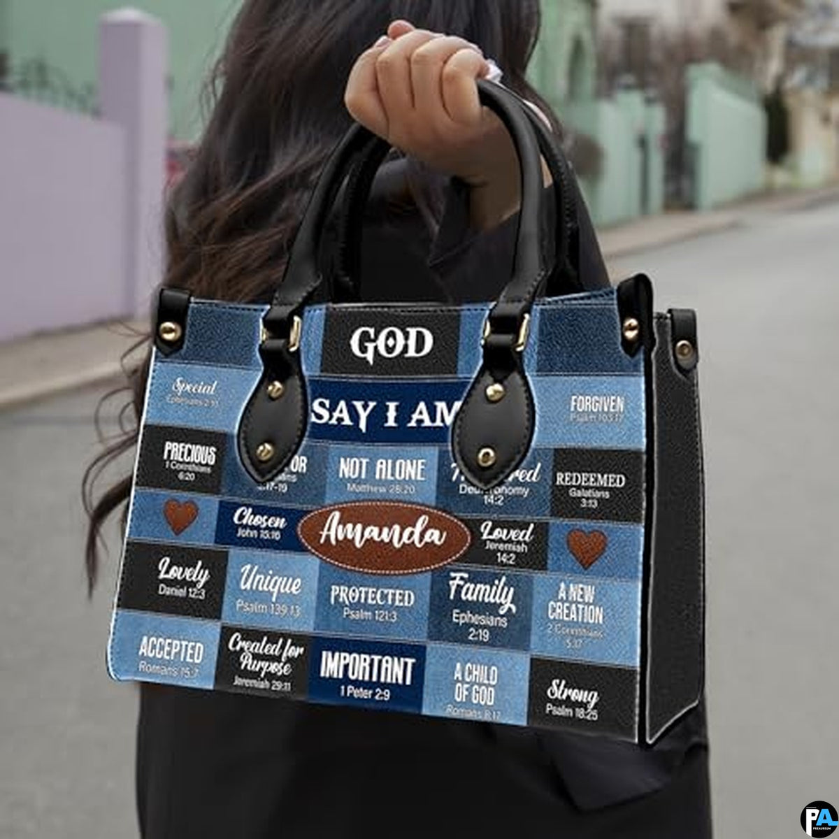 Personalized Christian Leather Handbag For Women, Bible Purse, Religious Bags Christian Gift For Women Her, Jesus Bag