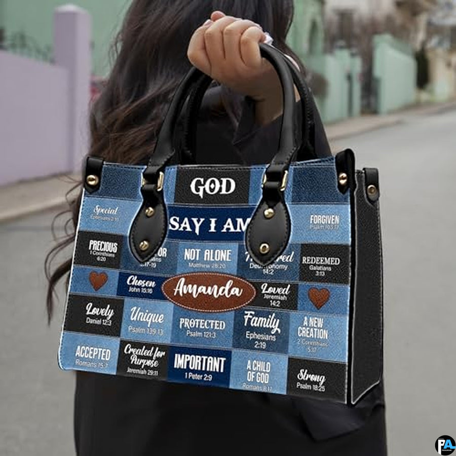 Personalized Christian Leather Handbag For Women, Bible Purse, Religious Bags Christian Gift For Women Her, Jesus Bag