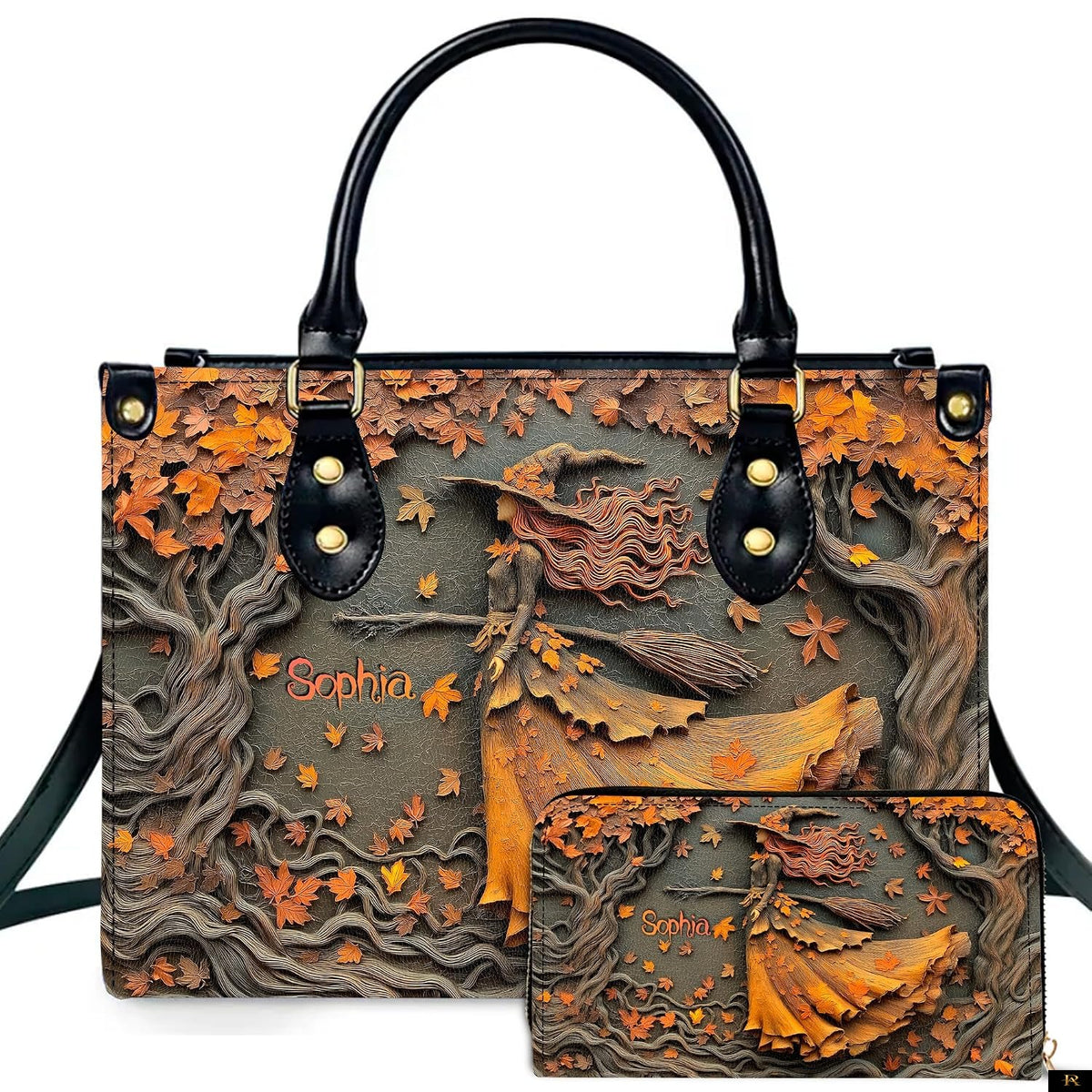 PREAUREUM "{split_values}" Personalized {collection_title} Leather Handbag