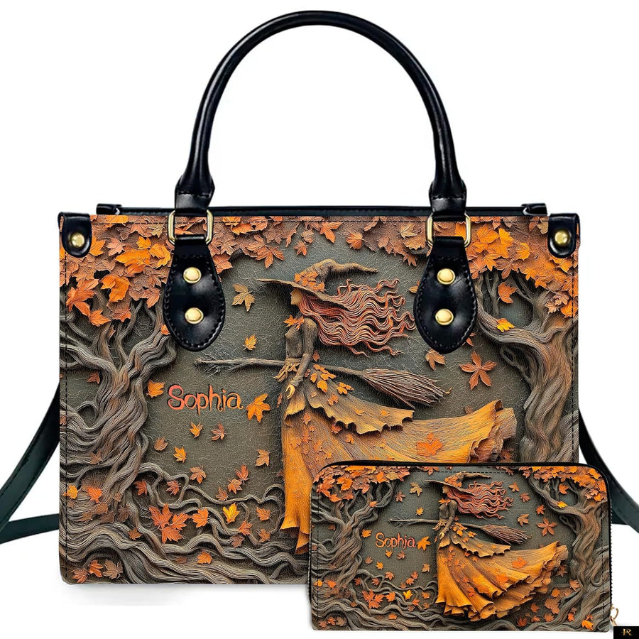PREAUREUM "{split_values}" Personalized {collection_title} Leather Handbag