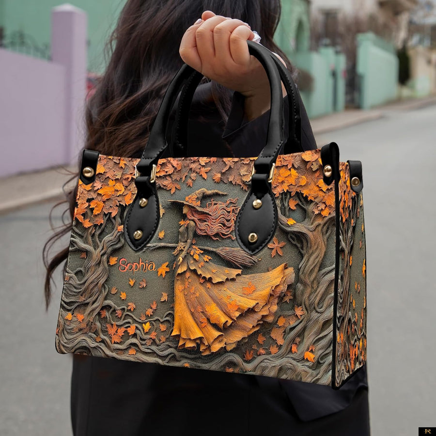 PREAUREUM "{split_values}" Personalized {collection_title} Leather Handbag