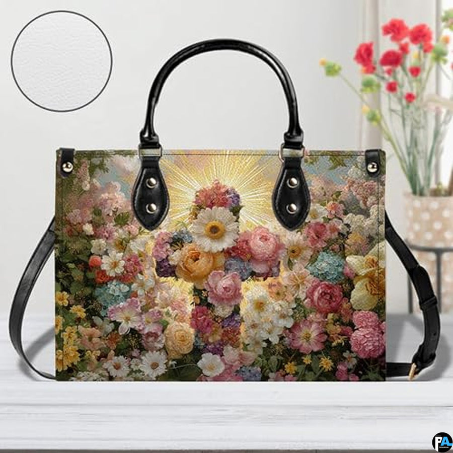 Custom Catholic Virgin Mary Leather Bag, Personalized Name Handbags and Purses for Christian Women Religious Bag Gifts