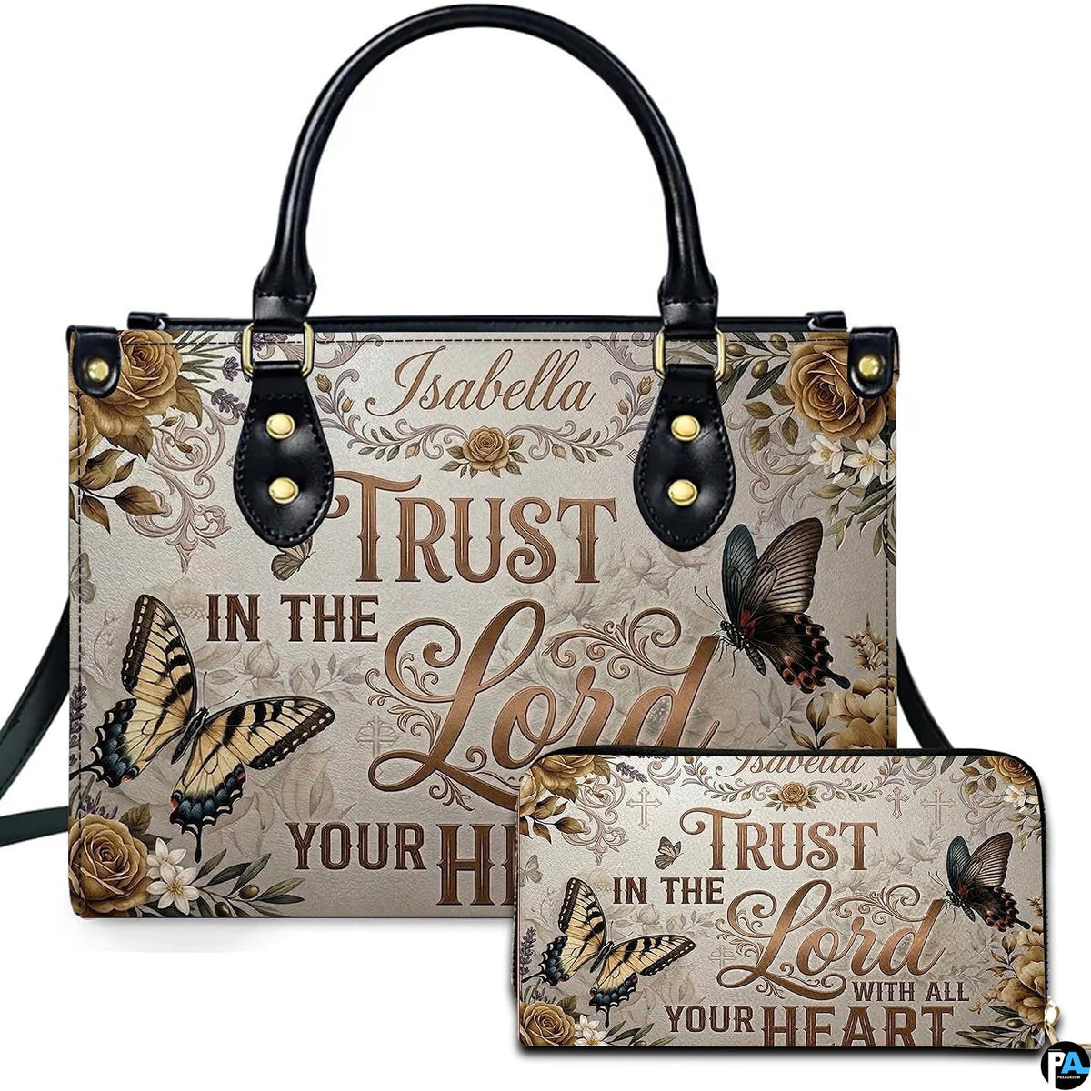 Personalized Christian Leather Handbag – Custom Purse Faith Gift for Mom, Grandma, Women Birthday or Christmas