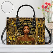 Personalized African American Leather Bag, African Purse, Gifts for Black Girl Women, Black History Handbags